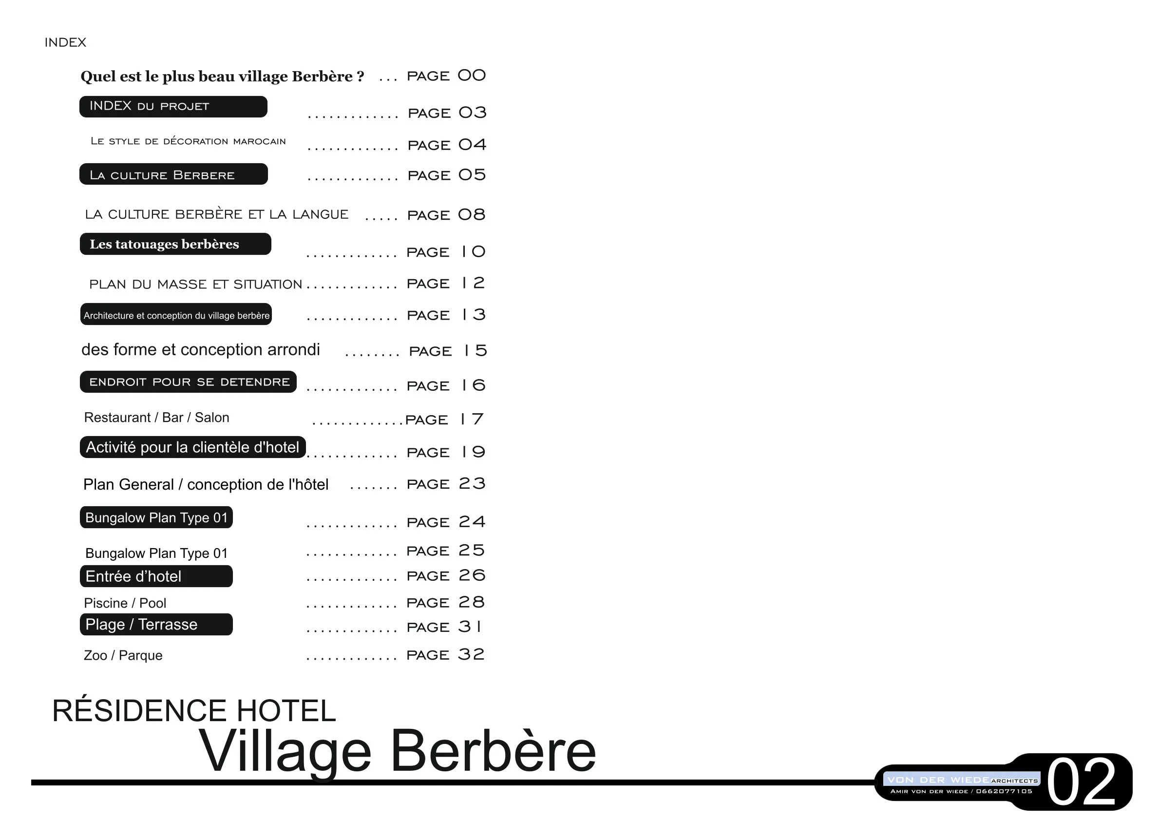Page 3 du projet 6 Village Berbere