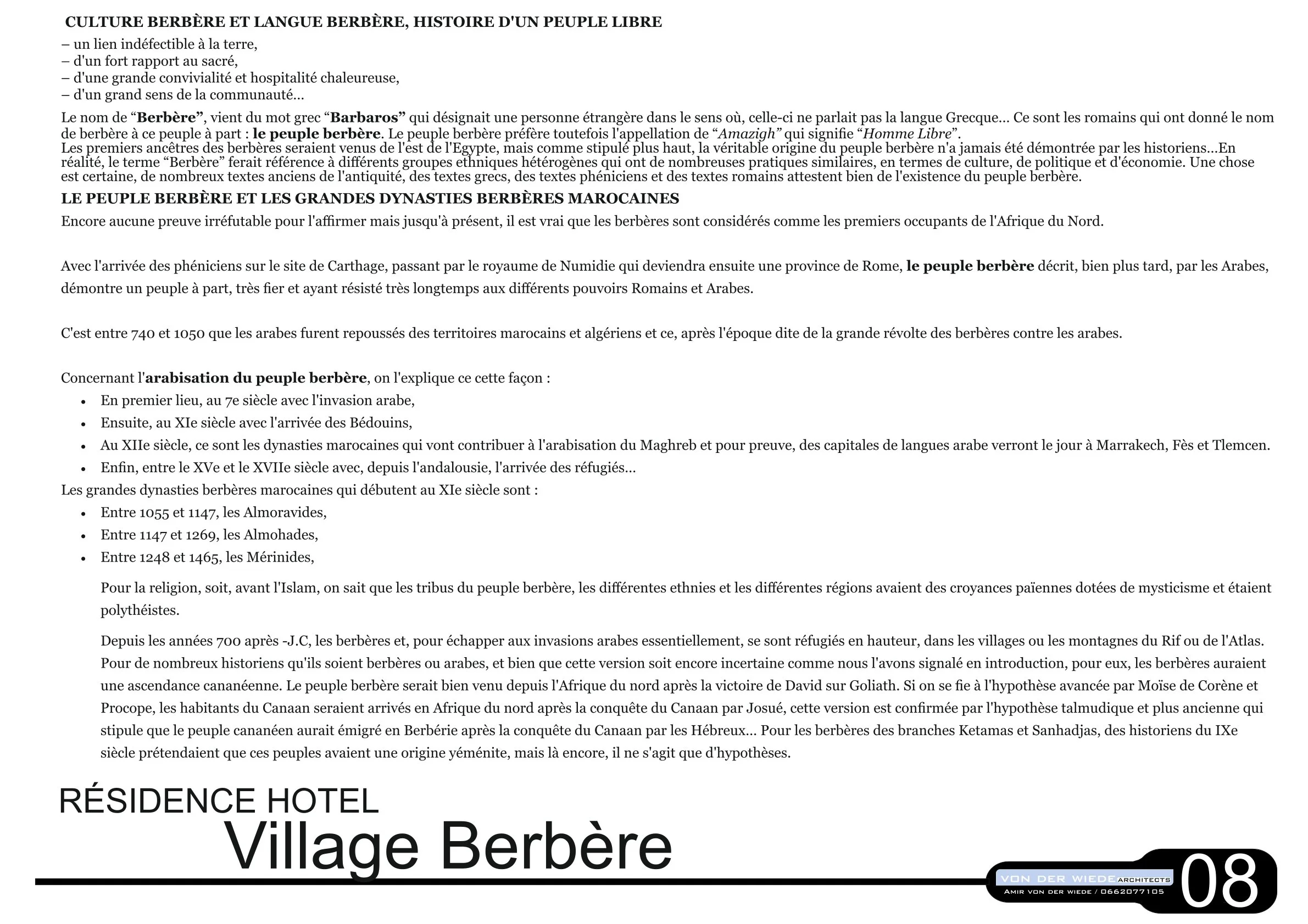 Page 8 du projet 6 Village Berbere