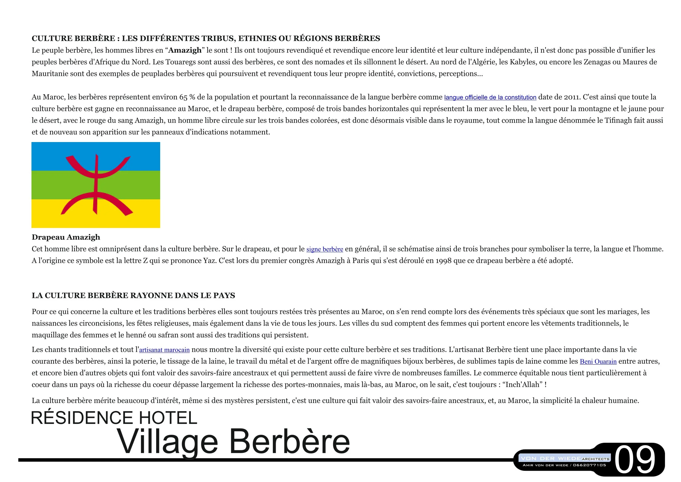 Page 9 du projet 6 Village Berbere